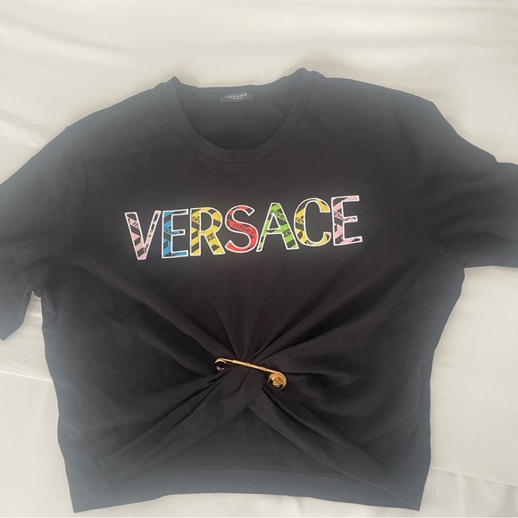Tops - Authentic Versace Safety Pin La Greca T-Shirt